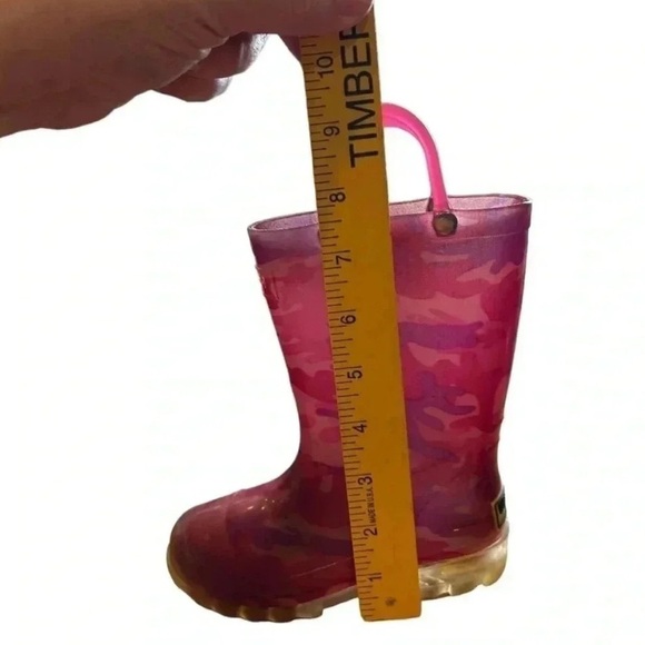 Western Chief Girls pink camo rubber rainboots Toddler Sz 9 No removable insole. - Picture 8 of 9